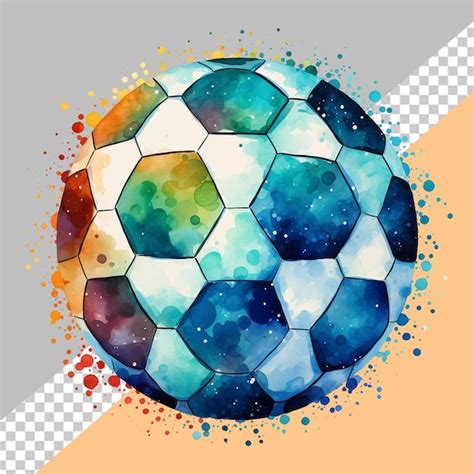 Premium Psd Soccer Ball In Water Color