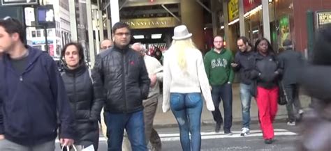 Not Another Walking Prank Model With Painted On Jeans