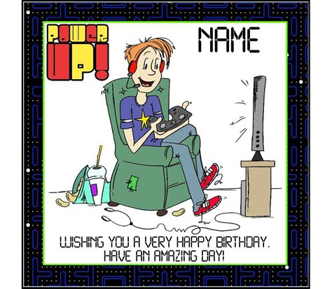 Free Printable Gamer Birthday Cards Happy Go Lucky Video Game