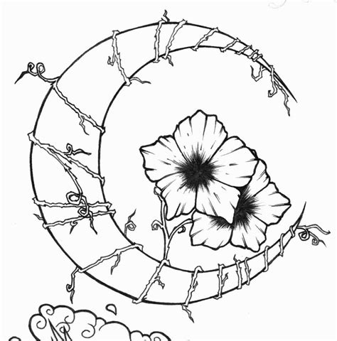 Moon Flower Drawing At Getdrawings Free Download