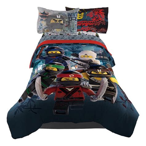 Lego Ninjago Warriors Movie Boys Twin Comforter And Sheets 4 Piece Bed