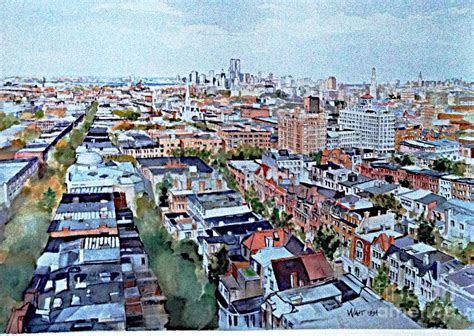 View From Penthouse Prospect Park West Painting By Nancy Wait Pixels