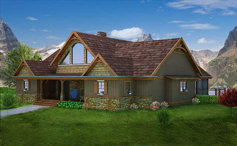 Beautiful & affordable vacation home plans, small cabin plans and cottage plans! Mountain House with Open Floor Plan by Max Fulbright Designs