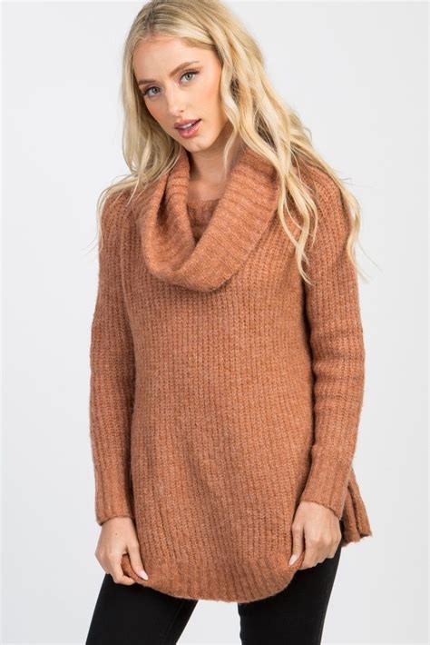Rust Knit Cowl Neck Sweater Long Cowl Neck Sweater Fantastic Clothes