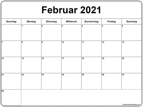 Print these free german calendar 2021 templates and its images for all purposes. Februar 2021 kalender auf Deutsch | kalender 2021