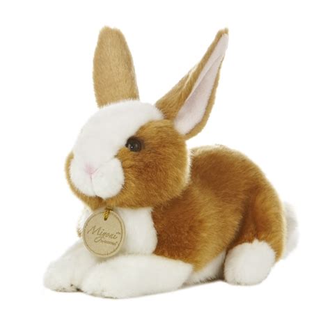 Realistic Stuffed Brown Bunny 8 Inch Plush Animal By Aurora