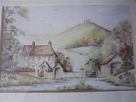 Good Framed Watercolour Or Lithograph Colmers Hill Bridport Dorset