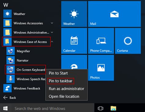 Add On Screen Keyboard To Taskbar In Windows 10