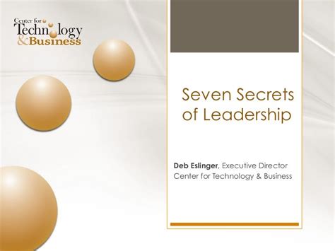 Seven Secrets Of Leadership