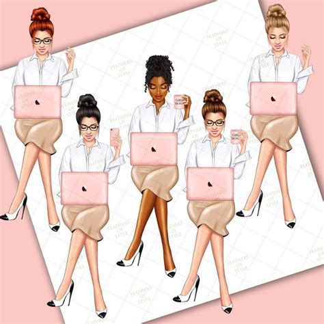 Planner Girl Clipart Fashion Girl Clipart Boss Girl Girlboss Boss