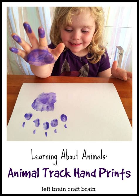 This is a fun activity for young learners on the topic of animal noises. Learning About Animals: Animal Track Hand Prints | Animal ...