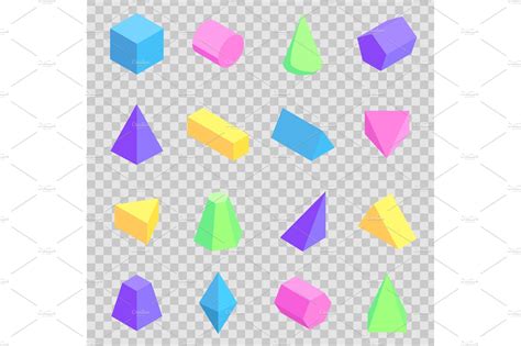 Geometric 3d Prisms Collection Object Illustrations Creative Market