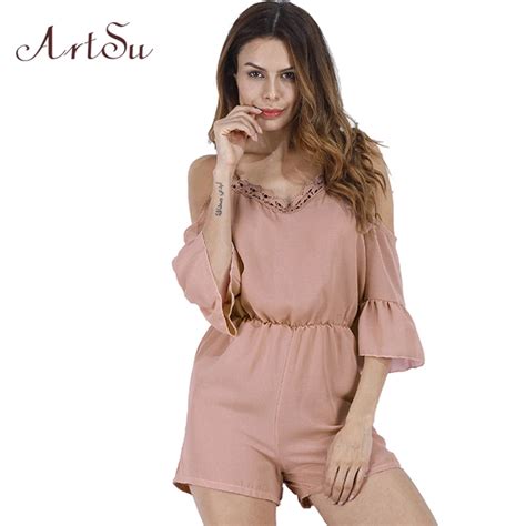 Artsu Summer Rompers Womens Jumpsuit Sexy Off Shoulder Casual Short