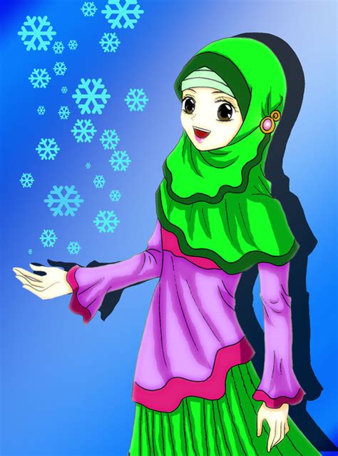 Fatimah Azahro Muslimah Kartun Anime Jilbab
