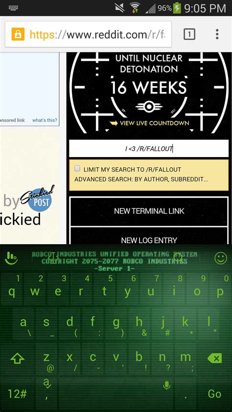 Custom Fallout Terminal Themed Keyboard For Android I Made Hope You