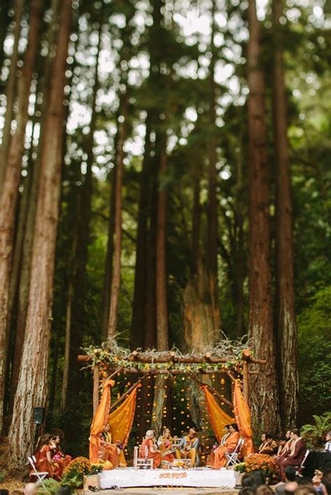 rustic orange green canopy outdoor indian wedding indian fusion wedding traditional indian