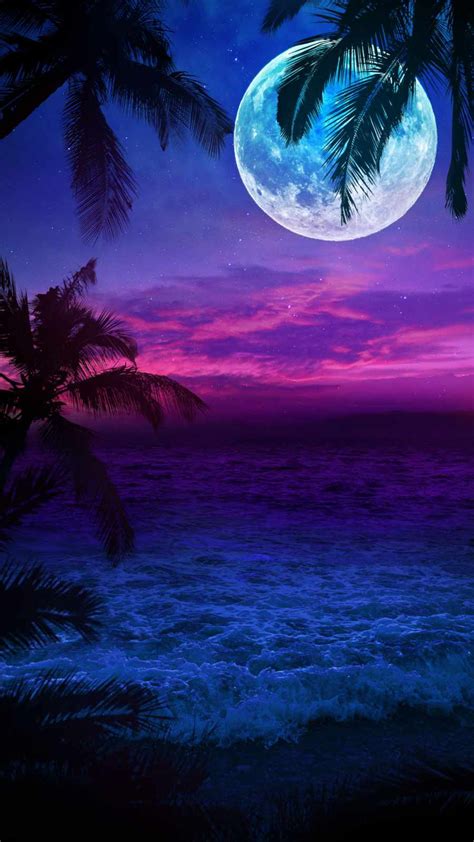 Supermoon Beach Iphone Wallpaper Iphone Wallpapers Iphone