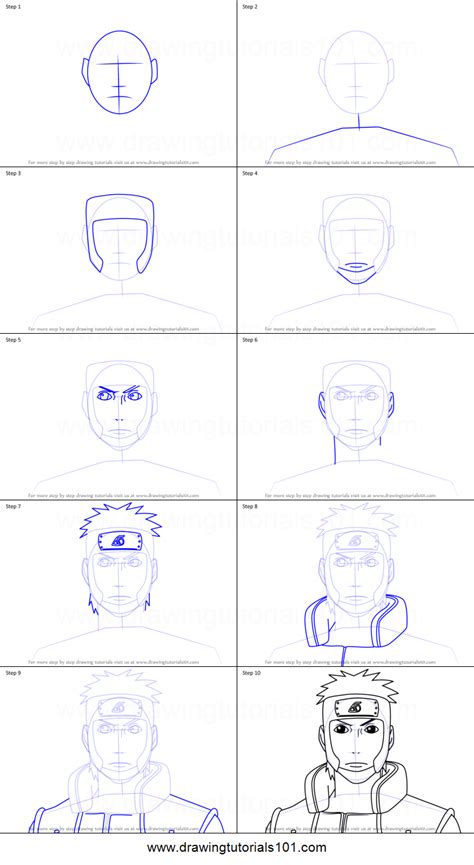 How To Draw Yamato From Naruto Printable Drawing Sheet By