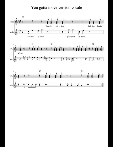 You Gotta Move Sheet Music For Voice Download Free In Pdf Or Midi