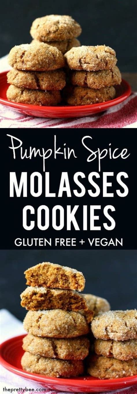 Chewy Pumpkin Spice Molasses Cookies Gluten Free Vegan The Pretty