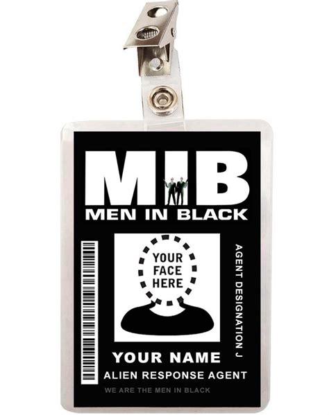 Mib Personalizado Hombres En Negro Id Badge Costume Name Tag Etsy España