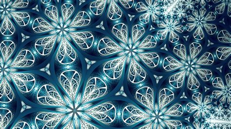 Download Wallpaper 1280x720 Floral Pattern Blue Fractal Abstract Hd