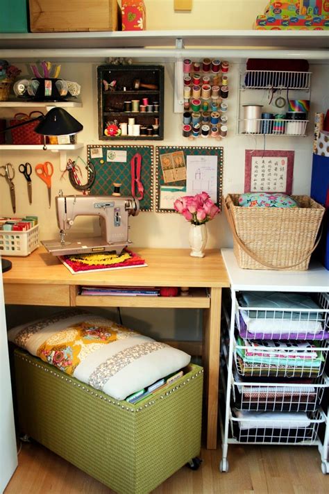 Looking for craft room ideas? Cozy Craft Space | Sewing room design, Small craft rooms ...