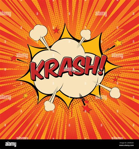 Krash Comic Text Speech Bubble Sound Effect Bang Cloud Icon Of Color