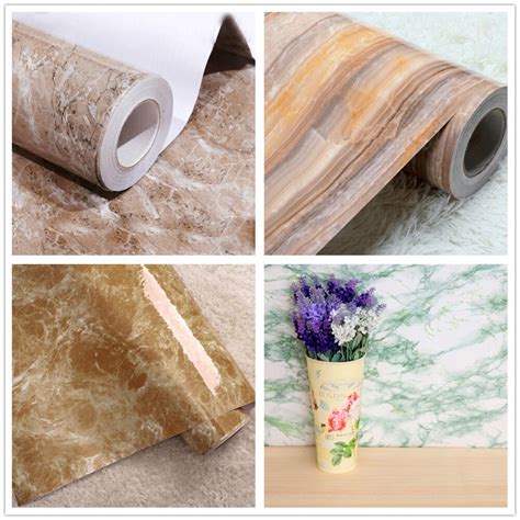 Rainqueen 25m5m Marble Textured Wallpaper Rolls Sticker Modern