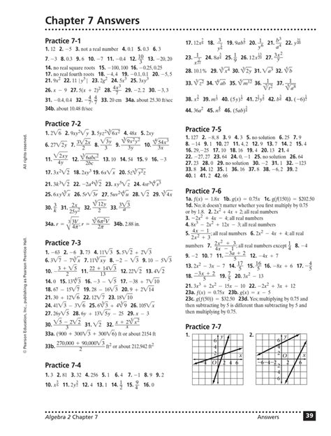 Slader Big Ideas Math Algebra 1 Algebra 2 Chapter 7 Review Worksheet