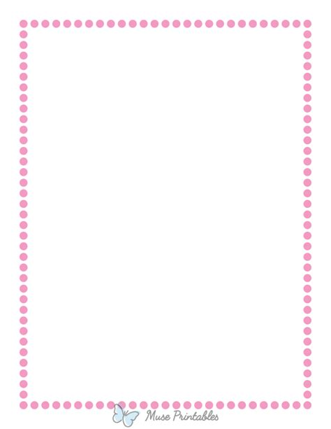 Printable Pink Medium Dotted Line Page Border