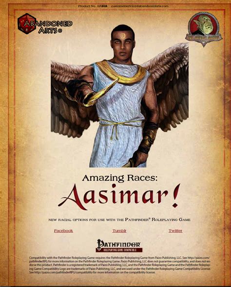 This lack of price barrier certainly helps pathfinder players to get into the game without having to keep up with purchasing every new release. Amazing Races: Aasimar! - Fat Goblin Games | Amazing Races | Abandoned Arts | DriveThruRPG.com