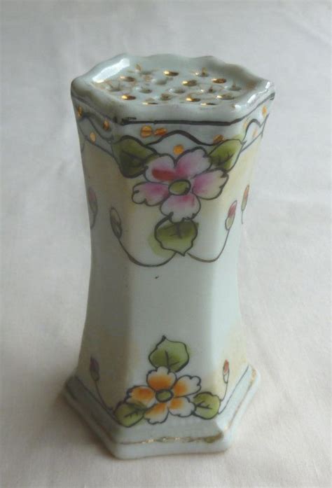Hand Painted Hat Pin Holder Pink Daisies Porcelain Made Etsy