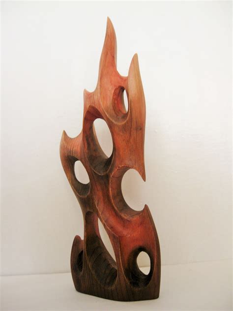 Dance Of Fire Flame Abstract Wood Carving Handmade Sculpture Etsy