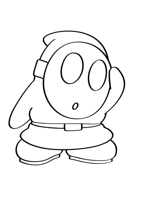 Desenho para colorir e imprimir Shy Guy Super Mario PDF