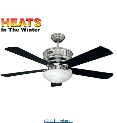 Shop ceiling fans online or locate a dealer near you! Reiker Chalet Brushed Nickel Ceiling Fan Heater