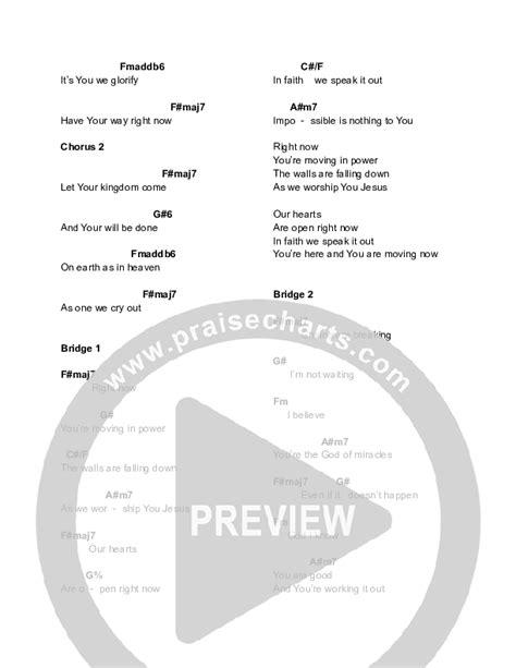 Right Now Chords PDF Equippers Worship PraiseCharts