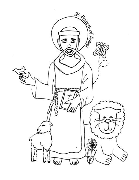 Saint Francis Of Assisi Coloring Page At Free