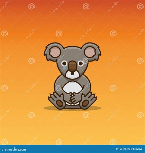 Sad Koala With Tear Vector Illustration Stock Vector Illustration Of