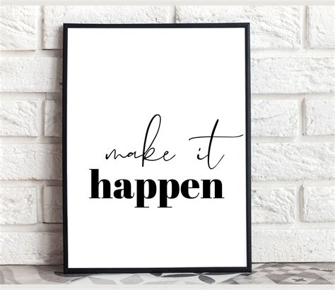 Make It Happen Print Entrepreneur Poster Motivational Wall Etsy
