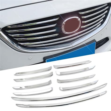 Abs Chrome Front Racing Grille Cover Trim Exterior Accessories 10pcs