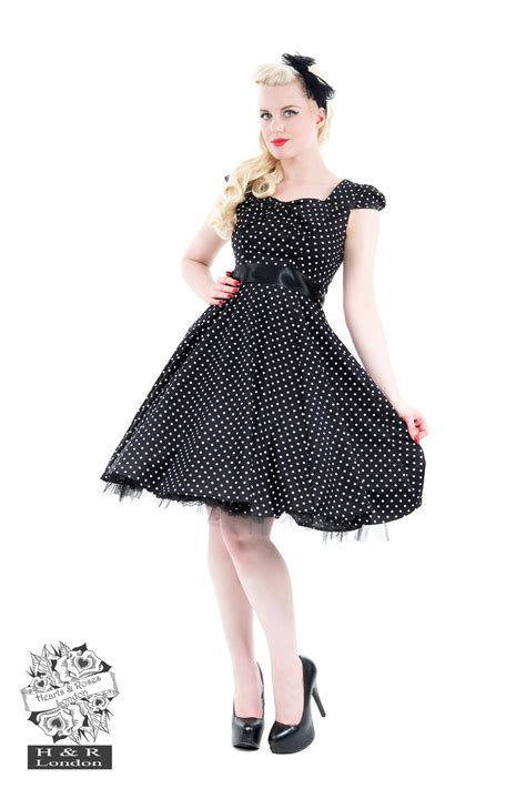 50s Vintage Small Polka Dot Tea Dress Hearts And Roses London