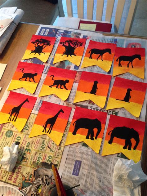 African Animals Sunset Banner Made With Supplies From Michaels Craft