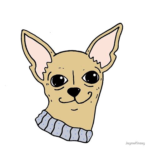 Smug Chihuahua Doodle Sticker By Jaymekinsey Redbubble
