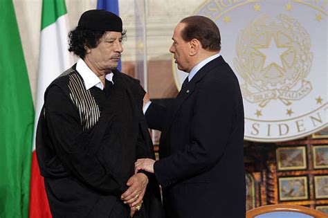 Muammar Gaddafi Meets With Pm Berlusconi And Italian President Photos And