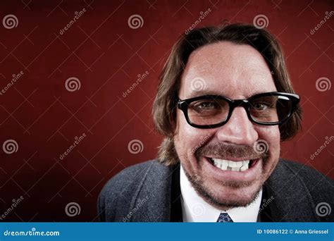Man With Glasses Making A Funny Face Stock Photo Image Of Smile