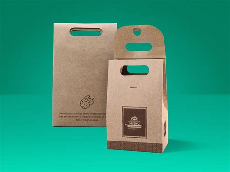 Free Tuck Lid Kraft Paper Pouch Packaging Mockup Psd Good Mockups