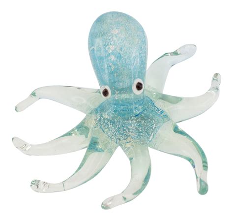 Coastal Octopus Art Glass 5 Inch Tabletop Figurine