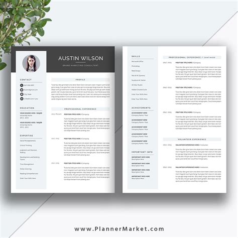 This Eye Catching Resume Template Helps You Get Noticed Letter Size And A4 For Ms Office Word