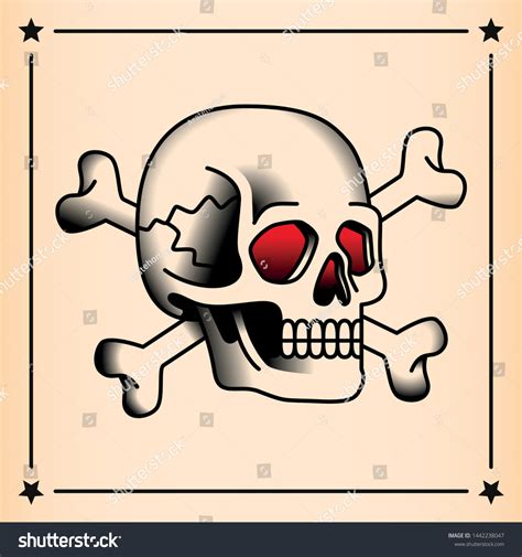 Vector Old School Style Tattoo Skull Stock Vector Royalty Free